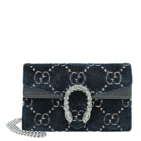 gucci dionysus super mini blue velvet